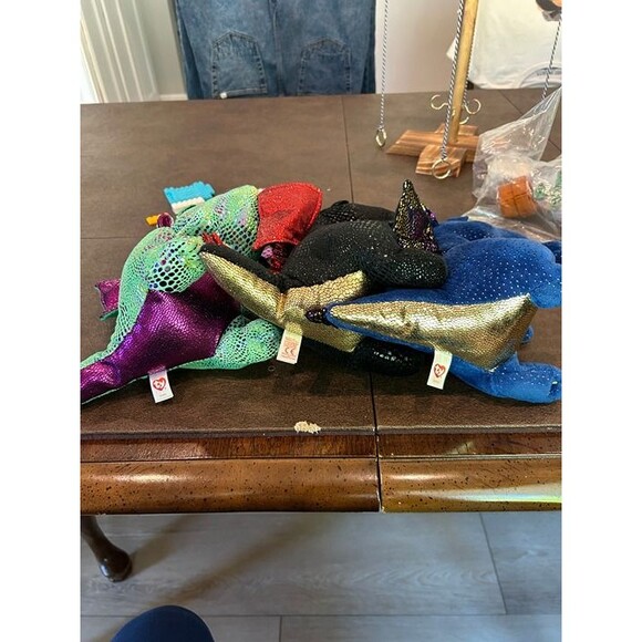 Ty Beanie Boos dragon lot of 3 - Grindal, Cinder, Saffire the Dragons NWT - Picture 5 of 5